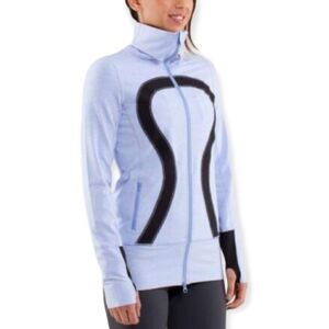 Lululemon Heathered Lavender Dusk/ Black In Stride Full-Zip Jacket Size 6